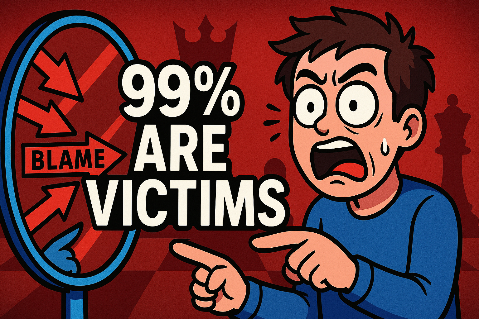 Attribution Theory Framework mental model showing blame vs strategic thinking for life success and empire building